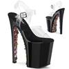 Pleaser - XTREME808PYRS Ankle strap sandal, Pole dance shoes - Transparent/Gold coloured Product image